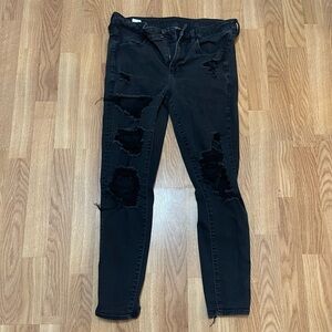 American Eagle Outfitters Distressed Black Skinny Jeans